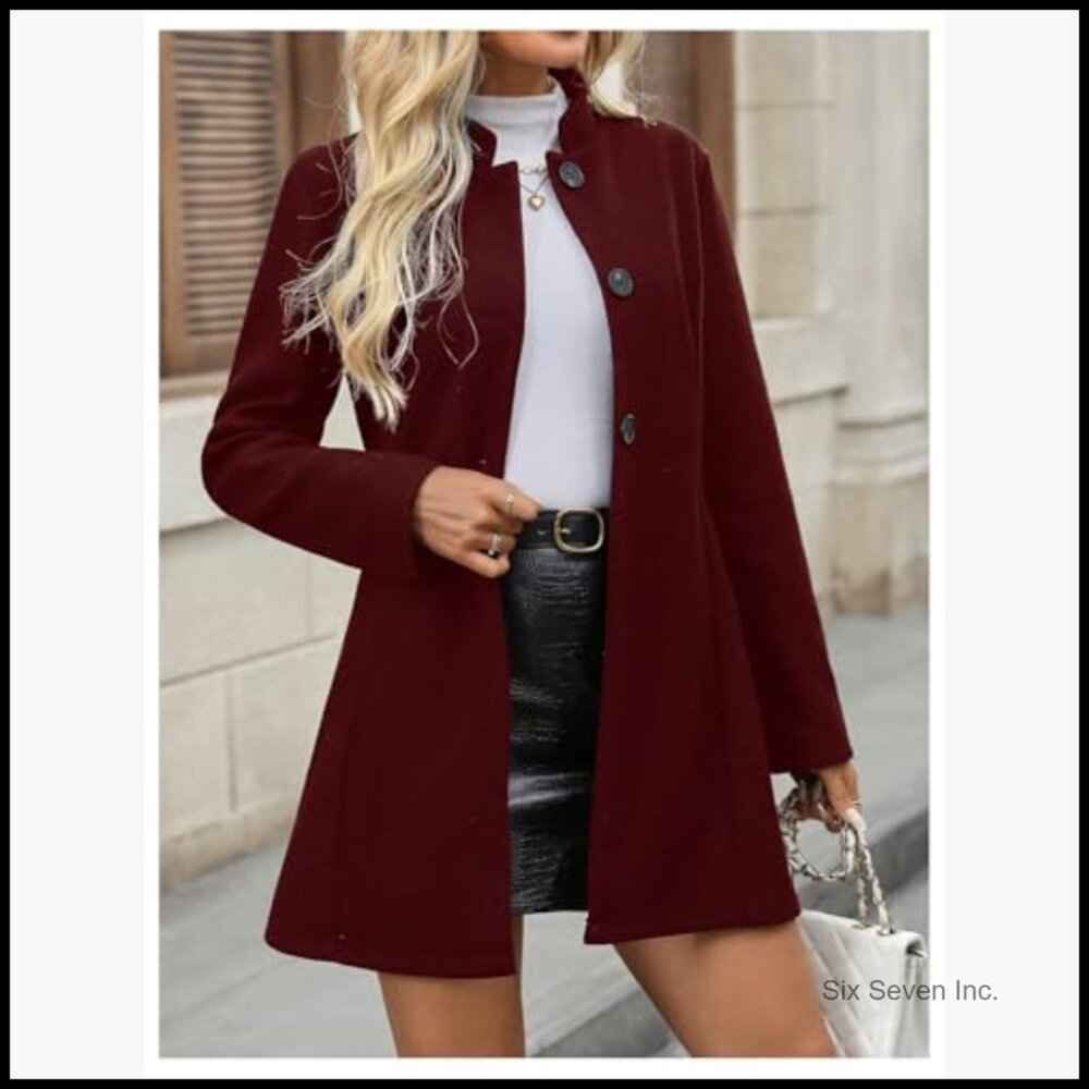 Polyester Blazer with Button Front and Notched Co… - image 4